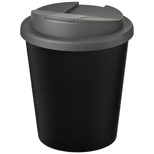 Gobelet recyclé personnalisé Espresso Eco 250 ml anti-déversement Americano® Noir et Gris